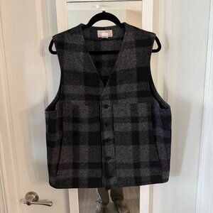 Filson 100% Virgin Wool Plaid Vest Made in USA Size 44